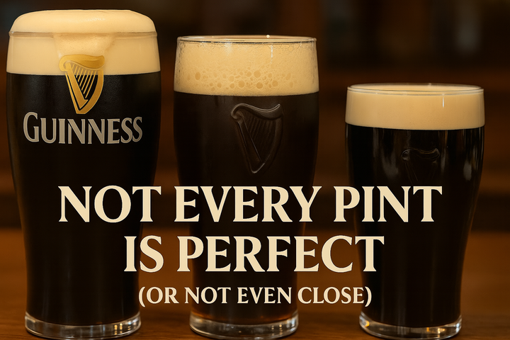 Three spectacularly off pints. “Not ever pint is perfect (or not even close)